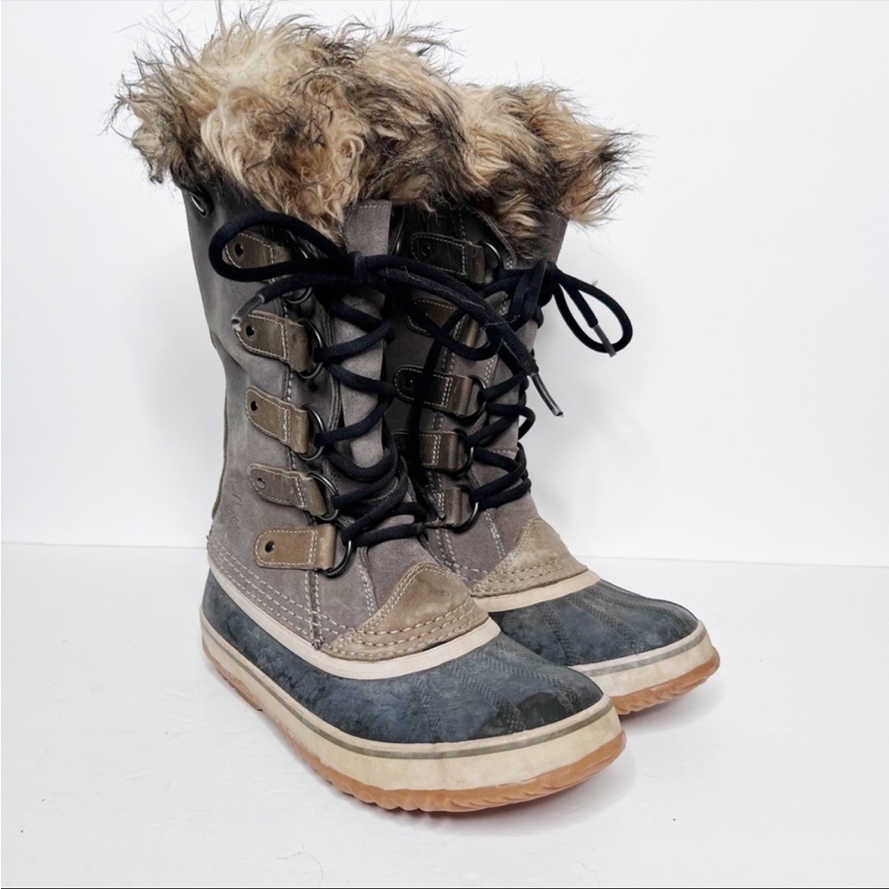 Sorel Joan of Arctic Winter Snow Boots Fur Trim Size 7 Women’s Tan Suede